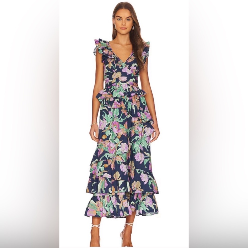 Love The Label, Salome Dress in Topanga Navy, EUC Medium
